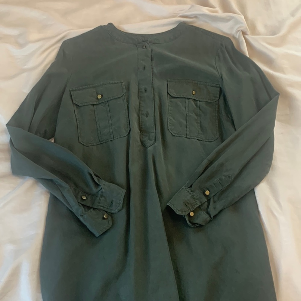 Green Button Up